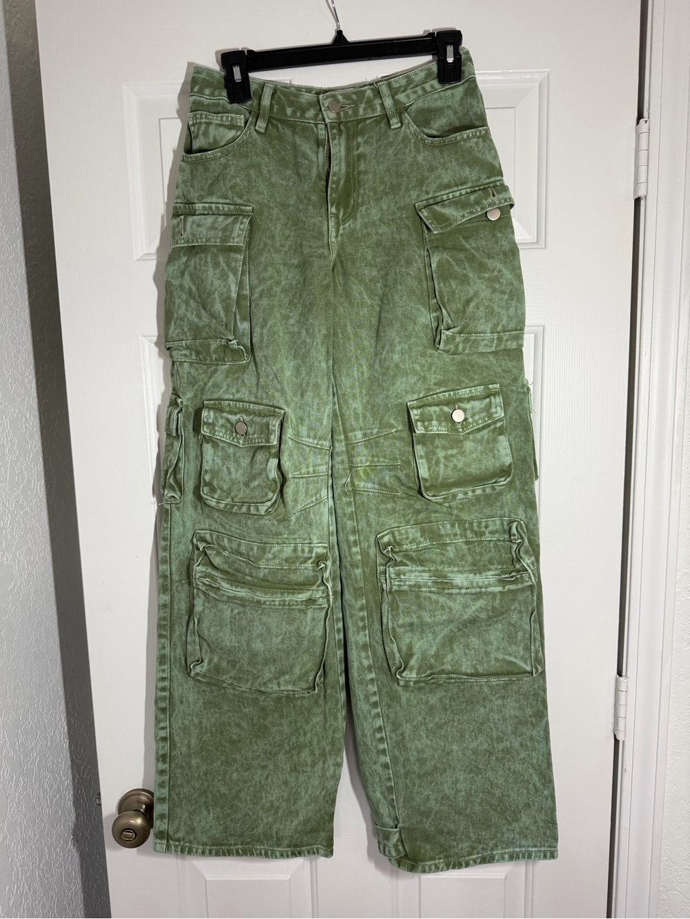 Fashion Nova Washed Olive Green Cargo Pants